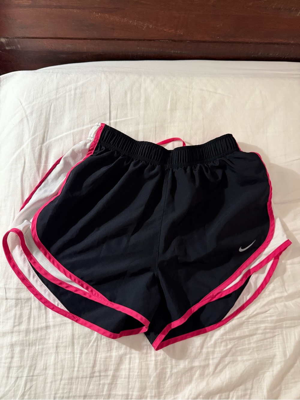 Nike Black Women's Athletic Shorts with Pink Trim